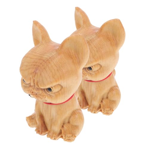 HAMPPLIES 2 Stück Bulldog Holzfigur Handgeschnitzte Holzskulptur Natürliche Maserung Dekorative Tierfigur Schreibtisch Dekoration für HAMPPLIES 2 Stück Bulldog Holzfigur Handgeschnitzte Holzskulptur Natürliche Maserung Dekorative Tierfigur Schreibtisch Dekoration für von HAMPPLIES