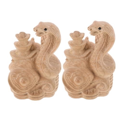 HAMPPLIES 2 Stück Handgeschnitzte Holzschlangenfigur Jahr der Schlange Teiliges Traditionelle Chinesische Schlangenstatue Tischdekoration Glücksbringer für Wohn und Bürodekoration HAMPPLIES 2 Stück Handgeschnitzte Holzschlangenfigur Jahr der Schlange Teiliges Traditionelle Chinesische Schlangenstatue Tischdekoration Glücksbringer für Wohn und Bürodekoration von HAMPPLIES