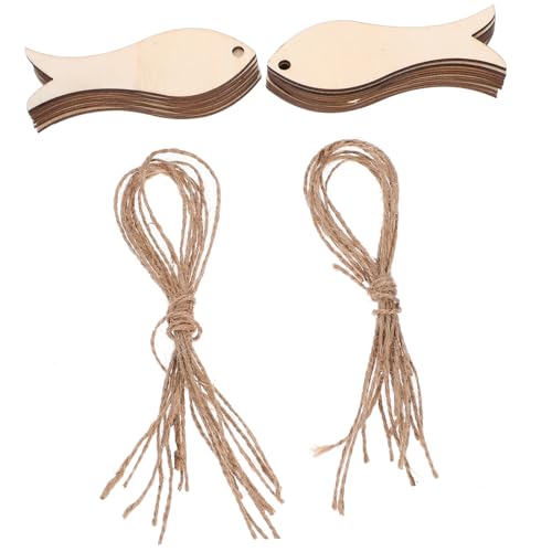 HAMPPLIES 20 Stück Teiliges Naturbelassene Holzscheiben Fischform Unvollendete Holzplättchen zum Basteln Leichte Holzanhänger für DIY Deko Partyornamente und Kreative Heimdekoration von HAMPPLIES