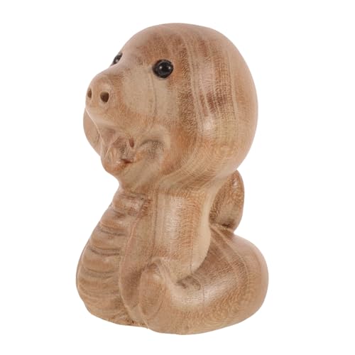 HAMPPLIES 2025 Schlangenholzornamente Schwimmbad ausgestopft Plüschtier Figuren Drachen naturholz neujahrsgeschenk Schnitzornamente aus Holz aus Holz Geschnitzte Dekorationen Beige von HAMPPLIES