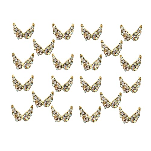 HAMPPLIES 20Stücke Glitzer Flügel Nagel Strass Maniküre DIY Nagel Aufkleber für Kreative Nagelkunst und Dekoration für Profis und Hobbyisten von HAMPPLIES