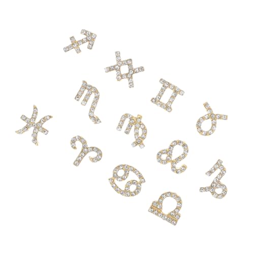 HAMPPLIES 24 Stück Teiliges Nagel charms Zeichen Design mit Strasssteinen Metall Nail Art Dekorationen für DIY Maniküre Langlebig und Einfach Anzuwenden Geeignet für Heim Profi nageldesign von HAMPPLIES