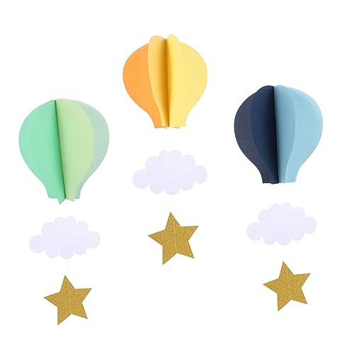 HAMPPLIES 3stücke Teiliges Heißluftballon Dekoration Für Kinderzimmer Hängende Deko Für Babyparty Und Gestaltete Wanddeko Für Jungen Und Mädchen Papierballons von HAMPPLIES