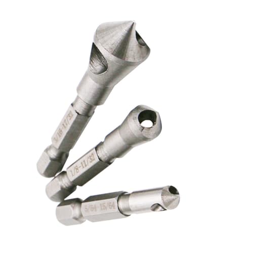 HAMPPLIES 3 Stück Teiliges Entgratwerkzeug aus Stahl Sechskantschaft Präziser Entgrater für Bohrlöcher Metall Entgratwerkzeug mit Späneabfuhr für Glatte Kanten HAMPPLIES 3 Stück Teiliges Entgratwerkzeug aus Stahl Sechskantschaft Präziser Entgrater für Bohrlöcher Metall Entgratwerkzeug mit Späneabfuhr für Glatte Kanten von HAMPPLIES