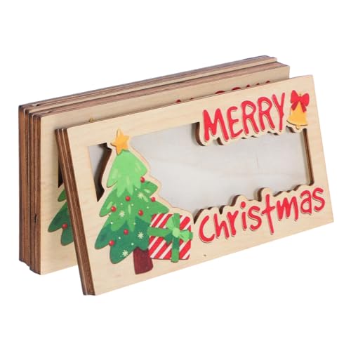 HAMPPLIES 3 Stück Teiliges Weihnachtsgeldhalter aus Holz Kompakter Leichter Geldkartenhalter und DIY Bargeldspender Vielseitige Karte für Weihnachten Partygeschenke und Organisierte von HAMPPLIES