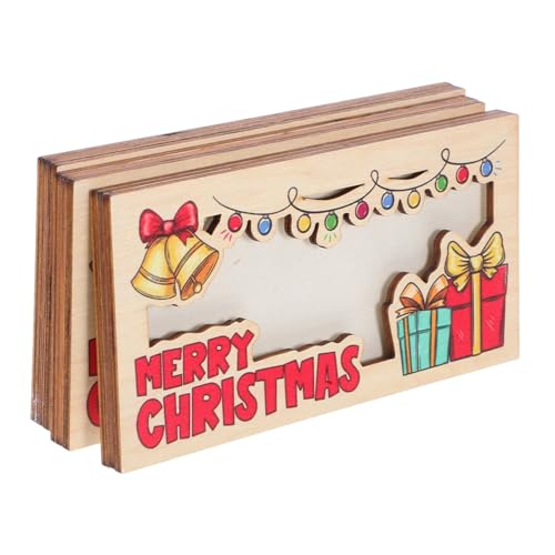 HAMPPLIES 3 Stück Weihnachts Geldhalter aus Holz mit Vielseitigem Kartenhalter für Bargeld Visitenkarten und Fotos Leichtes Portemonnaie für Weihnachten und Festliche Geschenkideen von HAMPPLIES