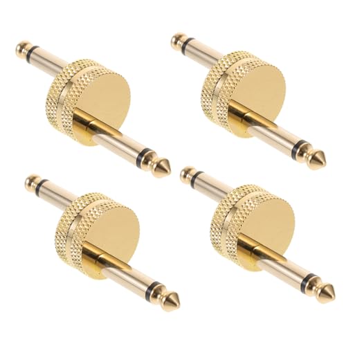 HAMPPLIES 4 Stück Gitarren Pedal Adapter Dual Klinkenstecker Audio Effektverbinder für Pedalboard Kompatibel mit Lautsprechern und Kopfhörern Einfache Installation Zuverlässige von HAMPPLIES