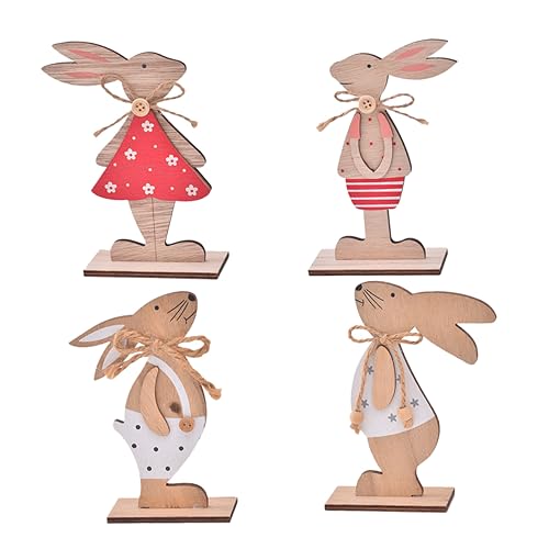 HAMPPLIES 4 Stück Kaninchen-Verzierung Ornamente für Tischdeko Hase Hasen Dekorationen Handwerkliches Schreibtisch-Kaninchen- Hasendekor zu Hause Heimdekoration Haushase hölzern HAMPPLIES 4 Stück Kaninchen-Verzierung Ornamente für Tischdeko Hase Hasen Dekorationen Handwerkliches Schreibtisch-Kaninchen- Hasendekor zu Hause Heimdekoration Haushase hölzern von HAMPPLIES
