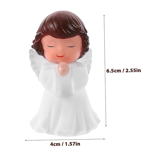 HAMPPLIES 4 Stück Kleine Figuren Cake Dekoration Niedliche Schutzengel Deko für Geburtstagstorte Handbemalte Kawaii Mädchen Figuren Vielseitig für Kuchen und von HAMPPLIES