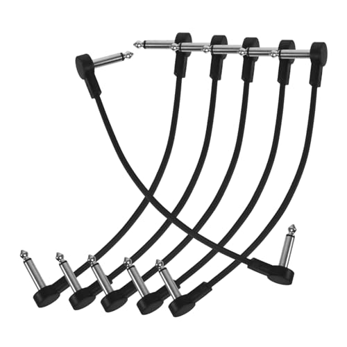 HAMPPLIES 6 Stück Teiliges Gitarrenkabel Robuste Audioverbindung für Effektpedale für Gitarre Einfach zu Bedienen Tragbar und Langlebig Schwarz von HAMPPLIES