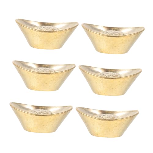 HAMPPLIES 6 Stück Teiliges Kupfer Dekoration Ingot Modelle Langlebig Nicht Verblassend mit Flachem Boden für Stabile Tischaufstellung Exklusives Feng Shui Wohnaccessoire von HAMPPLIES