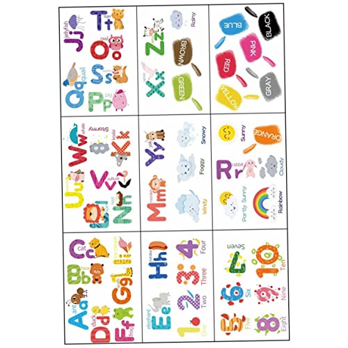 HAMPPLIES 9 Blätter Teiliges Wandsticker für Alphabet Zahlen und Wettermotiven Selbstklebend Ablösbar Bunte Lernaufkleber für Spielzimmer Kinderzimmer und Klassenzimmer HAMPPLIES 9 Blätter Teiliges Wandsticker für Alphabet Zahlen und Wettermotiven Selbstklebend Ablösbar Bunte Lernaufkleber für Spielzimmer Kinderzimmer und Klassenzimmer von HAMPPLIES
