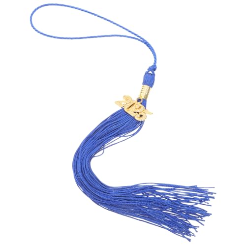 HAMPPLIES Abschlussquaste Blau Polyester Abschlusskappenanhänger Eleganter Charme mit Jahreszahl Einfache Befestigung Langlebige Dekoration für Abschlussfeier und Erinnerungsgeschenk von HAMPPLIES