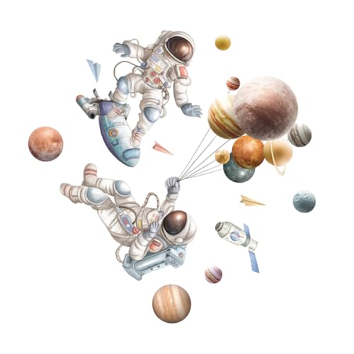 HAMPPLIES Astronaut Wandsticker Teilig Abziehbare Cartoon Weltraum Wandtattoos für Babyzimmer Kinderzimmer Bunte Selbstklebende Dekoration für Glatte Wände Wohnzimmer Schlafzimmer HAMPPLIES Astronaut Wandsticker Teilig Abziehbare Cartoon Weltraum Wandtattoos für Babyzimmer Kinderzimmer Bunte Selbstklebende Dekoration für Glatte Wände Wohnzimmer Schlafzimmer von HAMPPLIES