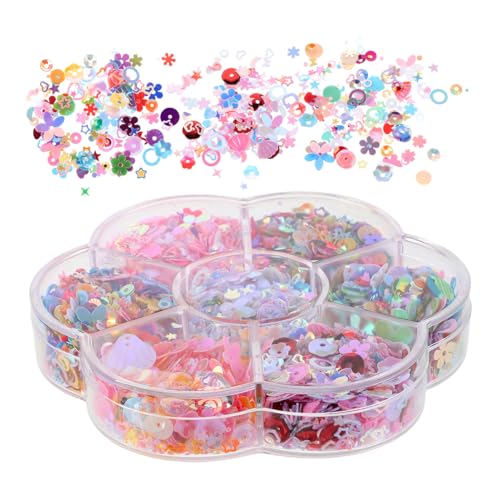 HAMPPLIES Bunte Holografische Pailletten für Basteln und Nähen Langlebige Reflektierende Dekorationen für DIY Nail Art Kleidung Haarclips und Kreative Handarbeitsprojekte von HAMPPLIES