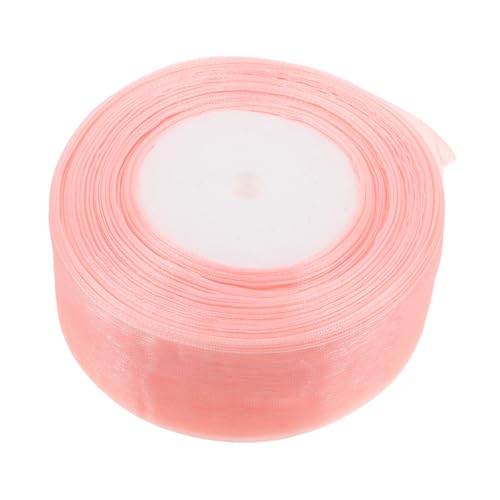 HAMPPLIES Dekoratives Chiffonband, 45,7 M, Transparentes Rosa Organzaband Für Feiertage, Partys, Basteln, Geschenkverpackungen, Blumenarrangements, Schleifenherstellung, Verpackungen von HAMPPLIES