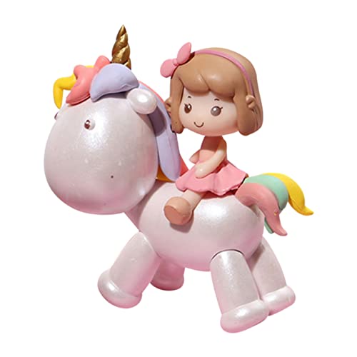 HAMPPLIES Einhorn Mädchen Accessoires Für Mädchen Entzückende Kuchenverzierung Des Kleinen Mädchens Kuchendekoration Requisite Desktop-ornament Dekoratives Einhornmädchen Pvc von HAMPPLIES