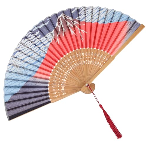 HAMPPLIES Faltbarer Handfächer aus mit Seide im Japanischen Stil Vintage Fächer für Damen für Tanz Partys Dekoration von HAMPPLIES