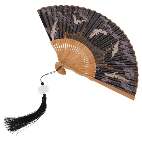 HAMPPLIES Faltfächer Aus Seide Schmuck Lüfter Vintage-Fan- Handventilator Wand Dekoration Hochzeit Handfächer Falten Farbe Retro Faltbar Seidenfächer Fächerfaltung Uv Grün von HAMPPLIES