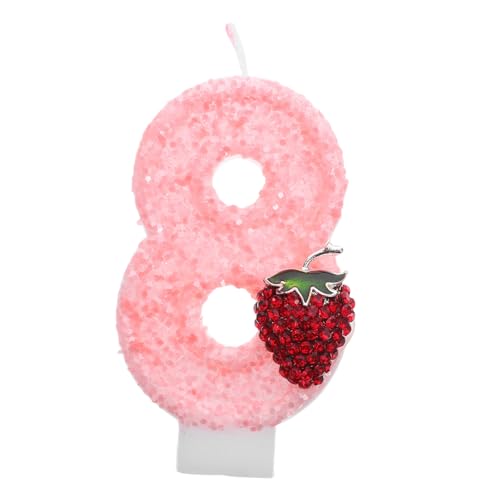 HAMPPLIES Geburtstagskerze Zahl Erdbeer-design Glitzernd Cake Topper für Mädchen Frauen Jubiläum Party Dekoration Alterskerze Wachs Kuchenstecker Mehrfachanwendung HAMPPLIES Geburtstagskerze Zahl Erdbeer-design Glitzernd Cake Topper für Mädchen Frauen Jubiläum Party Dekoration Alterskerze Wachs Kuchenstecker Mehrfachanwendung von HAMPPLIES