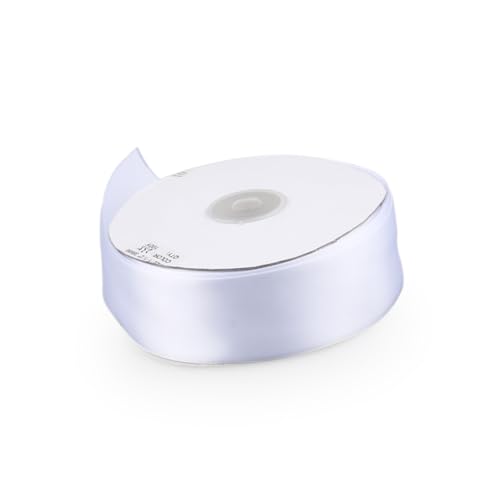 HAMPPLIES Geschenkband Weiß Hochdichtes Polyester Solid Grosgrain Ribbon Geschenkverpackung und Bastelband für Schleifen Dekoration Haaraccessoires und DIY Projekte von HAMPPLIES