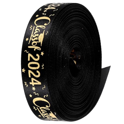 HAMPPLIES Graduationsschleifenband Breit Polyester Hitzebeständig Bedruckt Reißfest für Geschenkverpackung Basteln Abschlussfeier Dekoration DIY Geschenkbänder von HAMPPLIES