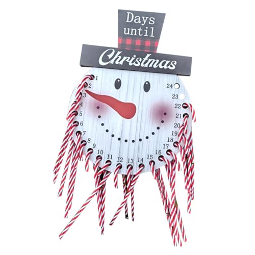 HAMPPLIES Holz Adventskalender Schneemann Hängende Weihnachtsdeko Innen Türdeko Weihnachtskalender Festliche Holzverzierung Weihnachtsornament für Wohnzimmer von HAMPPLIES