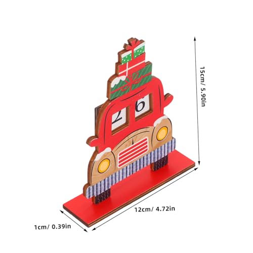 HAMPPLIES Holzspielzeug Lkw Weihnachtsdeko mit Handbemaltem Santa Claus Countdown Kalender Robustes Holz Tage Adventszähler Festlicher Weihnachtsschmuck für und Tischdekoration von HAMPPLIES