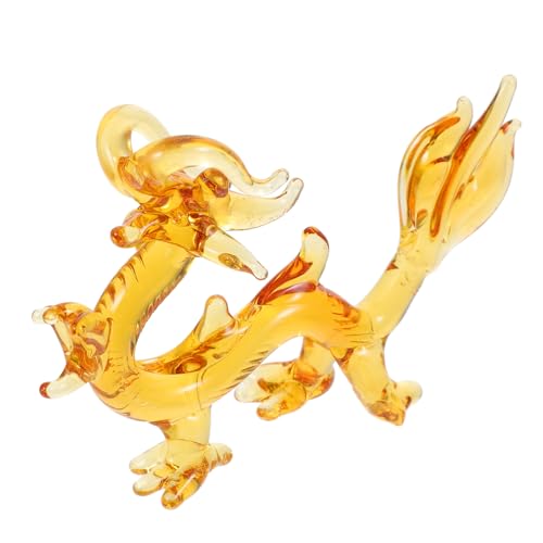 HAMPPLIES Kristall Drachenfigur aus Weißem Kristall Langlebige Tischdekoration mit Flachem Boden Feng Shui Ornament für Zuhause Büro Regal Stabile Leichte Tischskulptur von HAMPPLIES