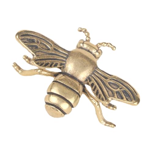 HAMPPLIES Kupferne Biene Figur Vintage Deko Ornament Für Schreibtisch Realistische Bienenstatue Handgefertigtes Kupfer Dekor Robuste Tischskulptur Für Teestube Und Wohnzimmer Stilvolle von HAMPPLIES