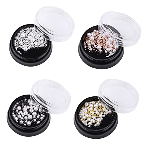 HAMPPLIES Nageldekorationen mit Weißen Imitationsperlen und Gold Silbernen Stahlperlen für Maniküre Nail Art DIY Nagelschmuck Zubehör für Frauen und Mädchen HAMPPLIES Nageldekorationen mit Weißen Imitationsperlen und Gold Silbernen Stahlperlen für Maniküre Nail Art DIY Nagelschmuck Zubehör für Frauen und Mädchen von HAMPPLIES