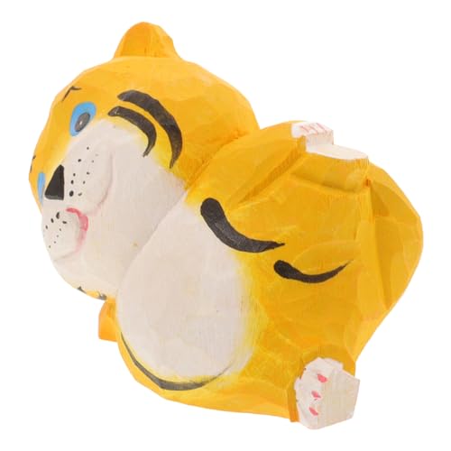 HAMPPLIES Tigerhandwerk Desktop-Tierstatue zarte Tigerstatue Tiger-Statue Tigerfigur aus Holz Holzfiguren Tiger Dekorationen Schreibtisch-Tier-Statue Gartenskulpturen Tigerfiguren hölzern von HAMPPLIES