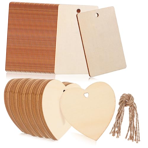 HAMPPLIES Unlackierte Holzherzen und Rechtecke mit Löchern Teiliges Diy mit Juteschnur Dicke Holzscheiben zum Basteln Dekorative Anhänger für Weihnachten Haus und Geschenke HAMPPLIES Unlackierte Holzherzen und Rechtecke mit Löchern Teiliges Diy mit Juteschnur Dicke Holzscheiben zum Basteln Dekorative Anhänger für Weihnachten Haus und Geschenke von HAMPPLIES