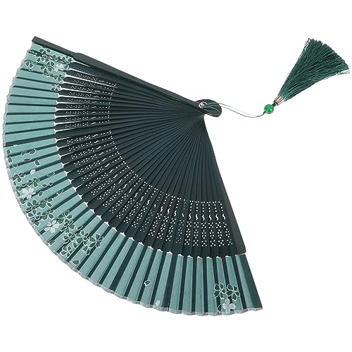 HAMPPLIES Vintage Faltfächer aus Retro Handventilator mit Blumenmuster Tragbar und Leicht für Hochzeiten Tanz und Aufführungen S Format Grün mit Weißen Kirschblüten HAMPPLIES Vintage Faltfächer aus Retro Handventilator mit Blumenmuster Tragbar und Leicht für Hochzeiten Tanz und Aufführungen S Format Grün mit Weißen Kirschblüten von HAMPPLIES