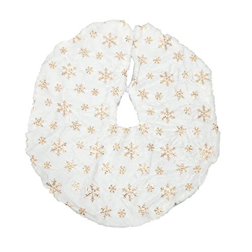 HAMPPLIES Weihnachtlicher Weihnachtsbaumrock Rund Goldene Schneeflocken Stickerei Weicher Plüschstoff Festliche Weihnachtsdekoration für Zuhause Geschäfte Hotels Praktische HAMPPLIES Weihnachtlicher Weihnachtsbaumrock Rund Goldene Schneeflocken Stickerei Weicher Plüschstoff Festliche Weihnachtsdekoration für Zuhause Geschäfte Hotels Praktische von HAMPPLIES