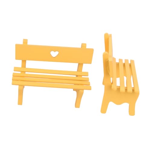 HAMPPLIES hölzerne Ornamente Heimfigur Miniatur stühle Schlafzimmer Figur Holzhandwerk Holzfigur Bambus Gelb von HAMPPLIES