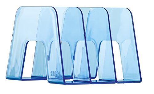 Doppelpack HAN 16200 Katalogsammler SORTER, je 3 Fächer, extra stabil, Elegante Design-Ikone in Hochglänzend (transparent-blau | 2er Set) von HAN