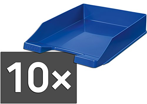 HAN 1027 Briefablage KLASSIK, DIN A4/C4, stapelbar, stabil, modern (blau / 10er Pack) von HAN