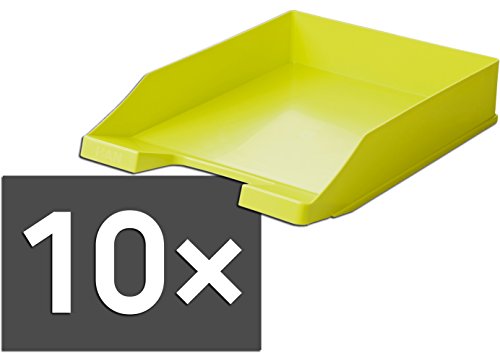 HAN 1027 Briefablage KLASSIK, DIN A4/C4, stapelbar, stabil, modern (lemon / 10er Pack) von HAN