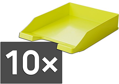 HAN 1027-X Briefablage KLASSIK, DIN A4/C4, stapelbar, stabil, modern (10er Pack | lemon) von HAN