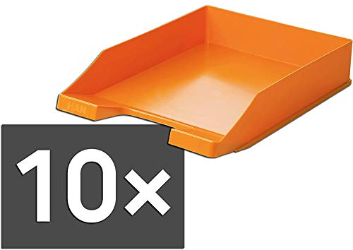 HAN 1027-X Briefablage KLASSIK, DIN A4/C4, stapelbar, stabil, modern (10er Pack | orange) von HAN