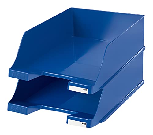 HAN 1047-14, Briefablage KLASSIK XXL, Extra hoch, Modern, Schick und Hochglänzend, 2er Packung, blau von HAN