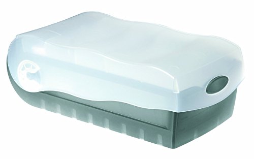 HAN 998 Karteibox CROCO A8, Polypropylen (PP), 500 Stück, A8 quer, 97 x 67 x 191 mm (1, grau-tranzluzent) von HAN