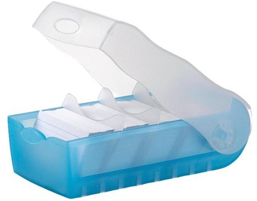 HAN 998 Karteibox CROCO A8, Polypropylen (PP), 500 Stück, A8 quer, 97 x 67 x 191 mm (3, blau-transluzent) von HAN