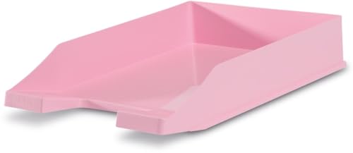 HAN Briefablage Klassik, 10 STÜCK Schreibtisch Organizer, Bürobedarf, Ablagefächer, Büromaterial, Briefkorb, Dokumentenablage, bis Format A4/C4, 1027-X-886, pastellrosa von HAN
