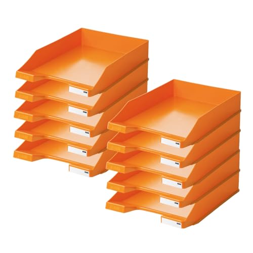HAN Briefablage KLASSIK, 10 STÜCK Schreibtisch Organizer, Bürobedarf, Ablagefächer, Büromaterial, Briefkorb, Dokumentenablage, bis Format A4/C4, 1027-X-51, orange HAN Briefablage KLASSIK, 10 STÜCK Schreibtisch Organizer, Bürobedarf, Ablagefächer, Büromaterial, Briefkorb, Dokumentenablage, bis Format A4/C4, 1027-X-51, orange von HAN