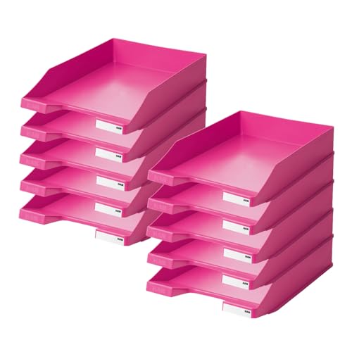 HAN Briefablage KLASSIK, 10 STÜCK Schreibtisch Organizer, Bürobedarf, Ablagefächer, Büromaterial, Briefkorb, Dokumentenablage, bis Format A4/C4, 1027-X-56, pink HAN Briefablage KLASSIK, 10 STÜCK Schreibtisch Organizer, Bürobedarf, Ablagefächer, Büromaterial, Briefkorb, Dokumentenablage, bis Format A4/C4, 1027-X-56, pink von HAN