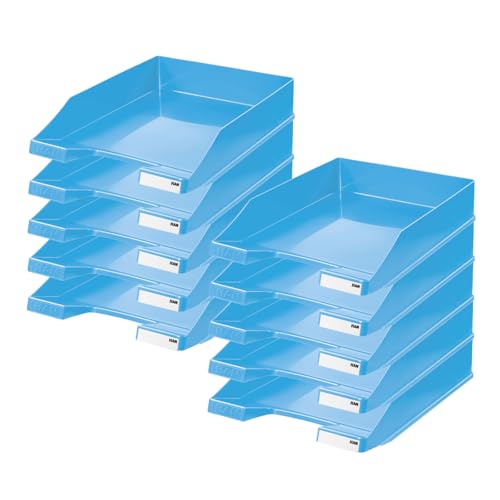 HAN Briefablage Klassik, 10 STÜCK Schreibtisch Organizer, Bürobedarf, Ablagefächer, Büromaterial, Briefkorb, Dokumentenablage, bis Format A4/C4, 1027-X-54, hellblau HAN Briefablage Klassik, 10 STÜCK Schreibtisch Organizer, Bürobedarf, Ablagefächer, Büromaterial, Briefkorb, Dokumentenablage, bis Format A4/C4, 1027-X-54, hellblau von HAN