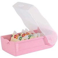 HAN CROCO Karteikasten DIN A8 für 500 Karteikarten pastellrosa-transparent mit Deckel von HAN