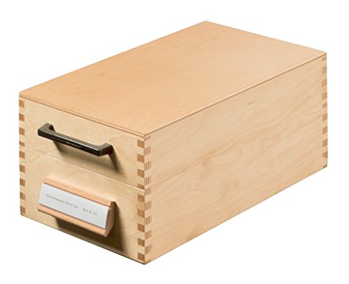 HAN Holz-Karteikasten für 900 DIN A7 quer Karteikarten inkl. 1 Metallblattstütze, mit Beschriftungsfeld und Metallboden, FSC zertifiziertes Holz, hochwertige premium Qualität, 507, Naturholz von HAN